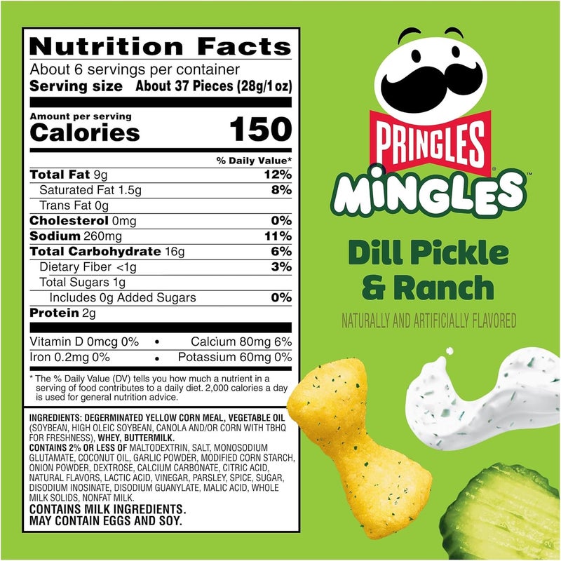 Pringles Mingles Puffed Snacks, Dill Pickle & Ranch, 6 Bags - Image 2